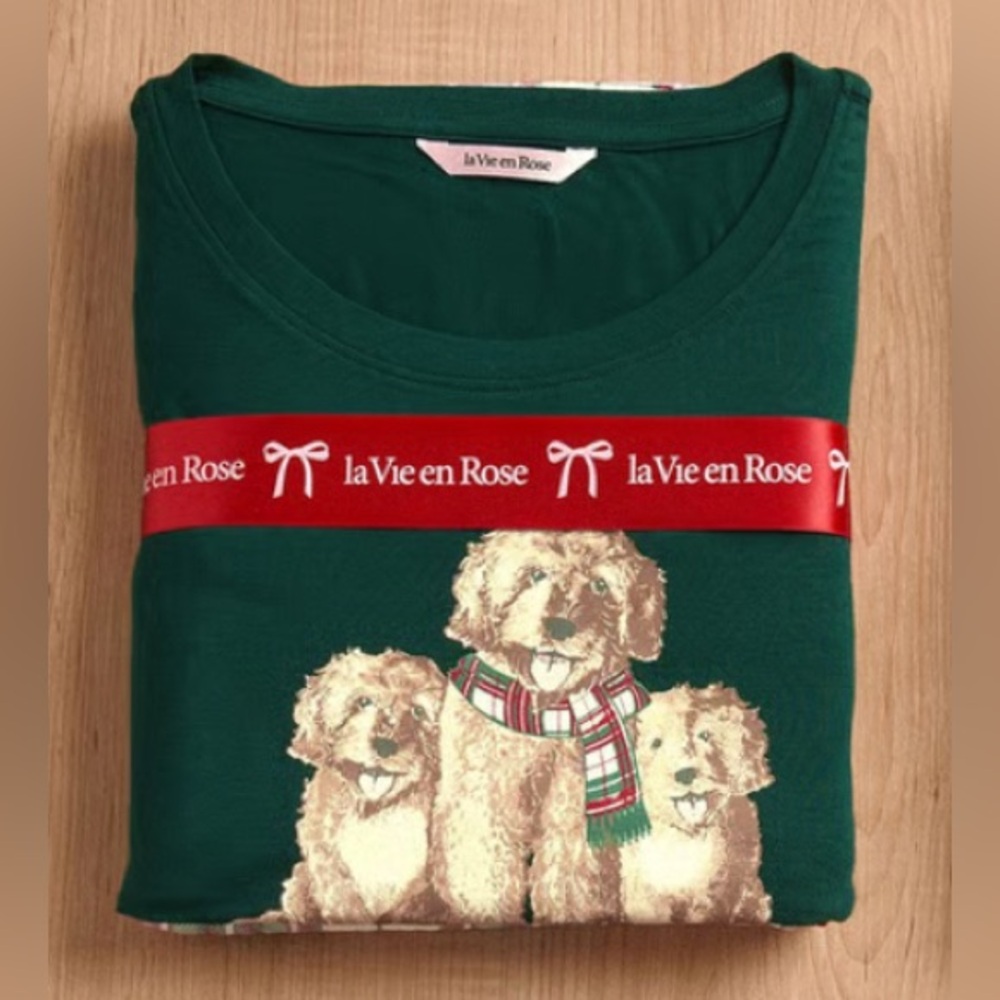 (🅼) Dog Print Long Sleeve PJ Set | 𝐥𝐚 𝐕𝐢𝐞 𝐞𝐧 𝐑𝐨𝐬𝐞